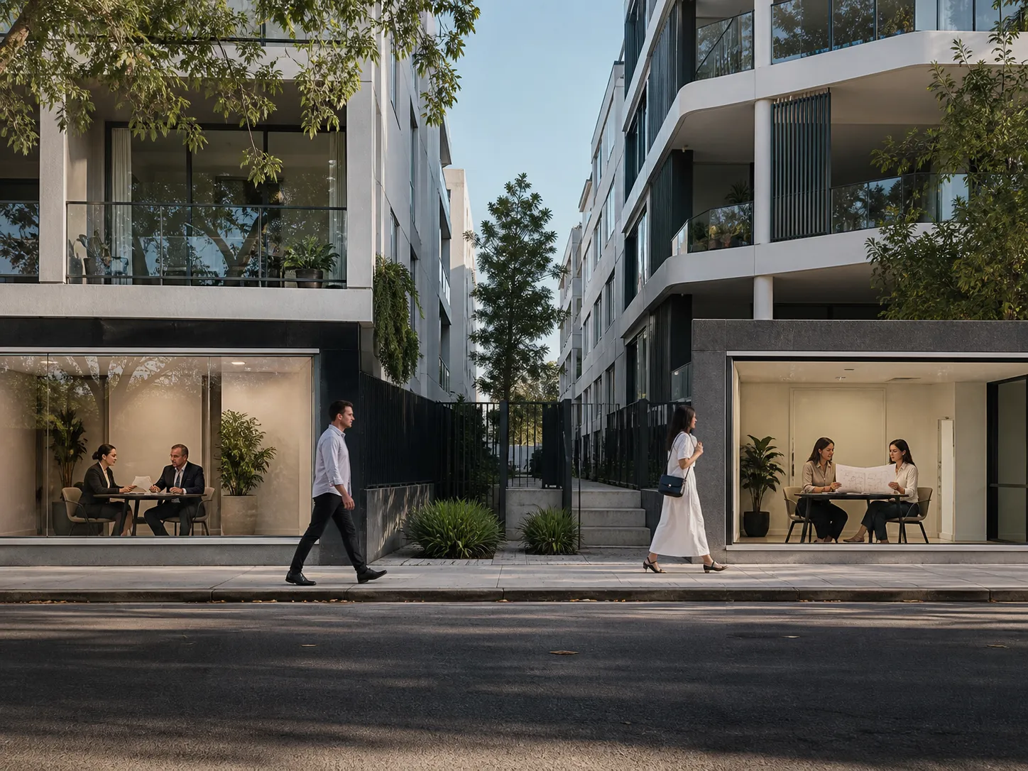 Two Australian apartment buildings with buyers receiving different ownership and finance advice