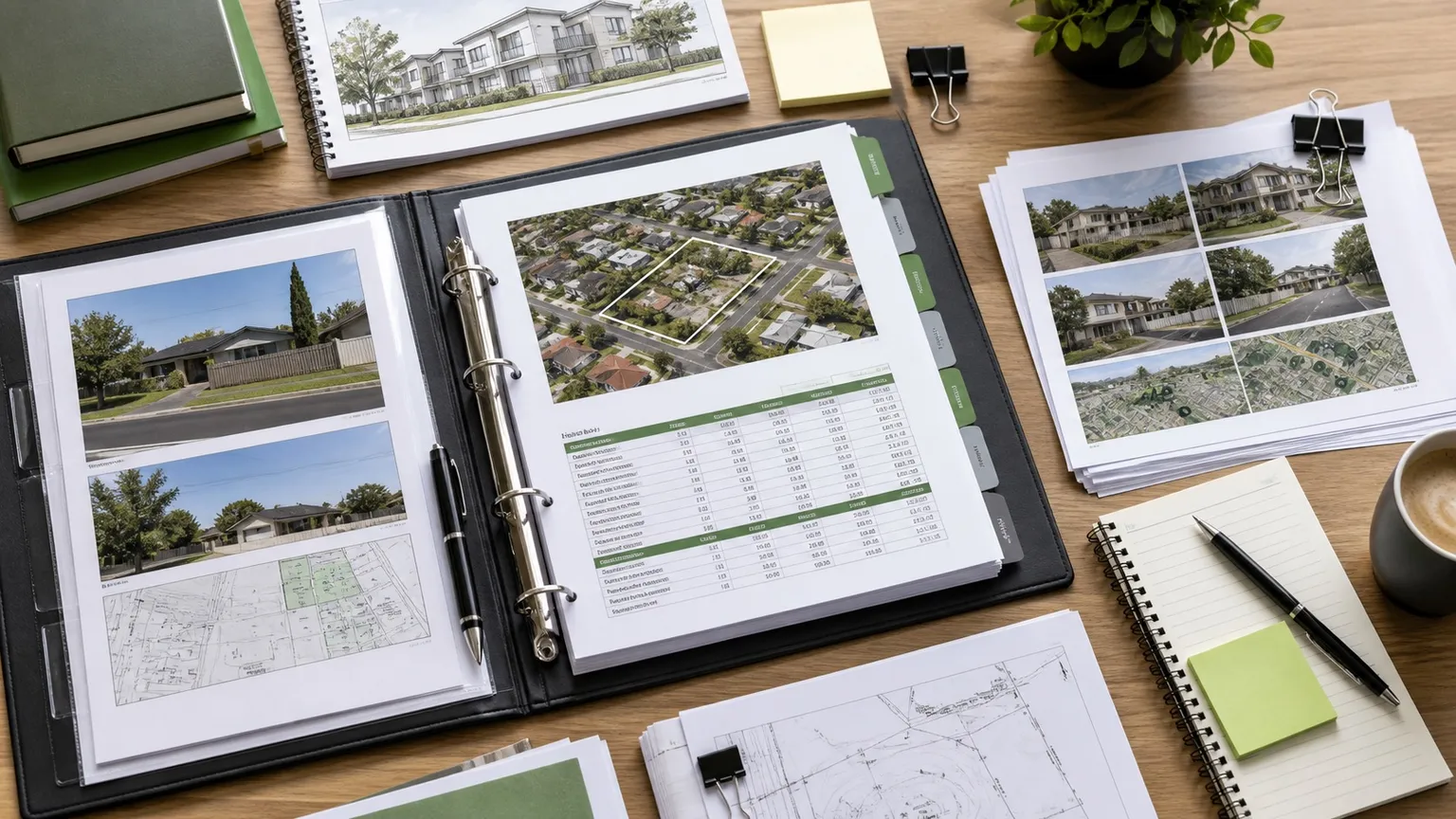 Investor reviewing a property contract with a pen, focused on an extension clause