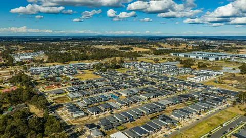 Aerial view of a new Sydney housing development