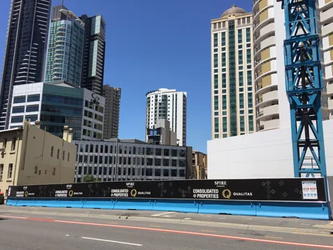 High-rise apartment tower under construction in an Australian city