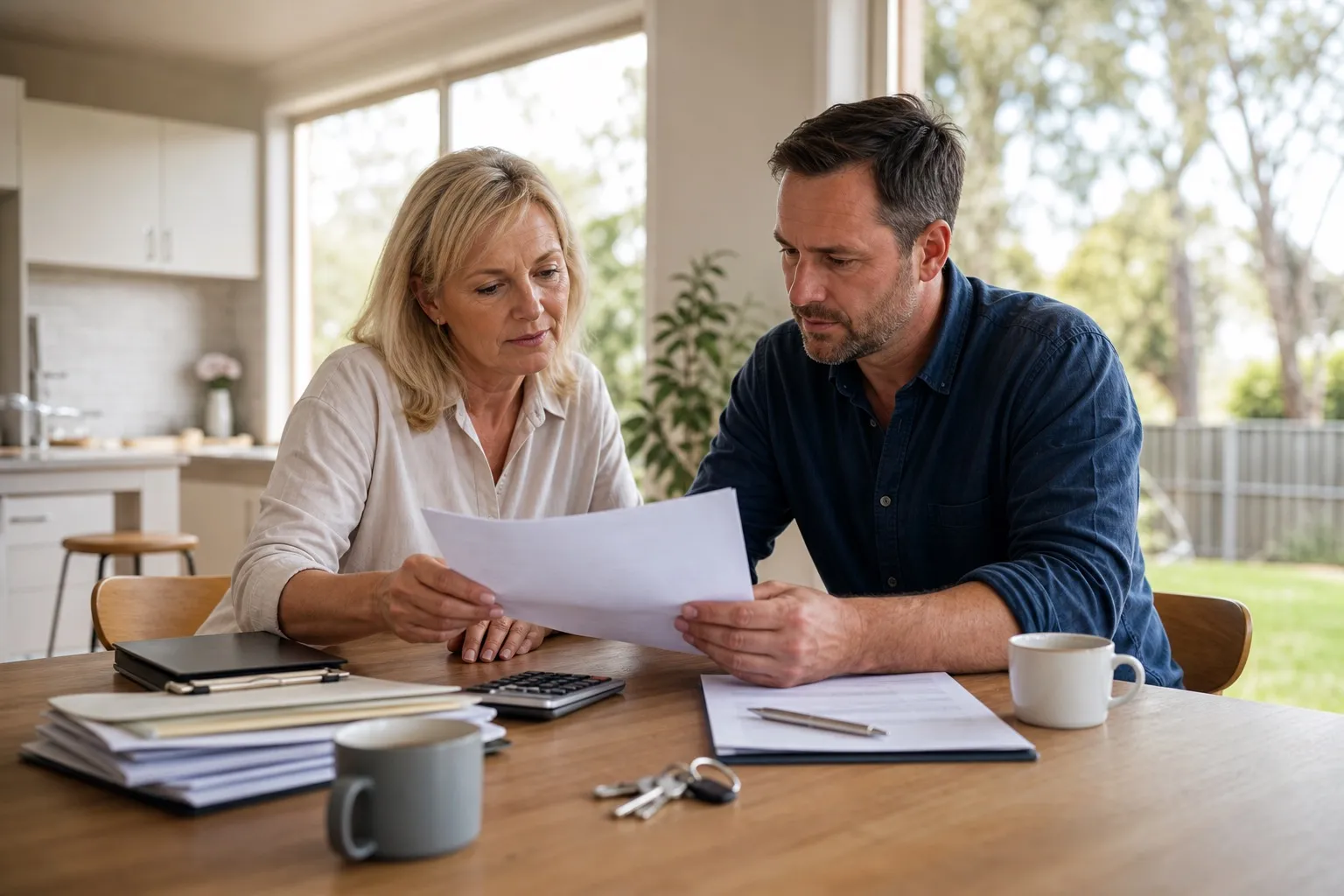 Australian investor reviewing trust structure documents with a solicitor