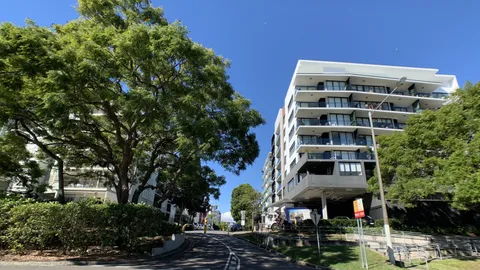 Apartment building with balconies in West End, Brisbane