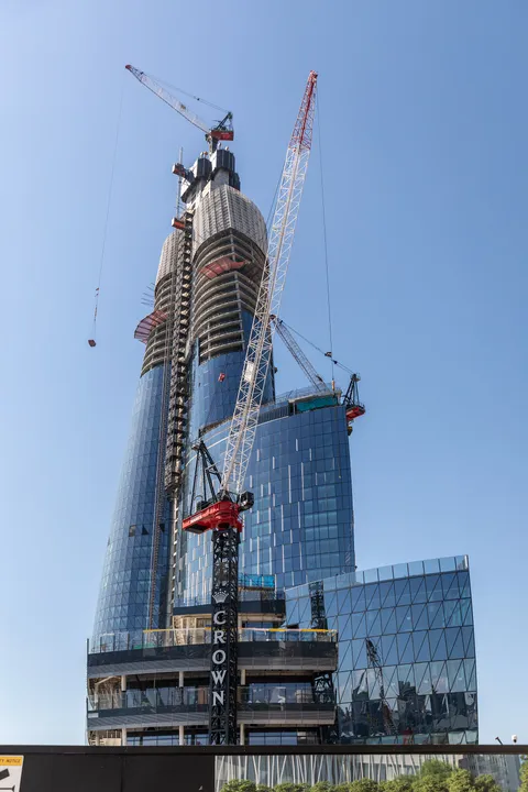 Barangaroo construction site in Sydney, showing active development work