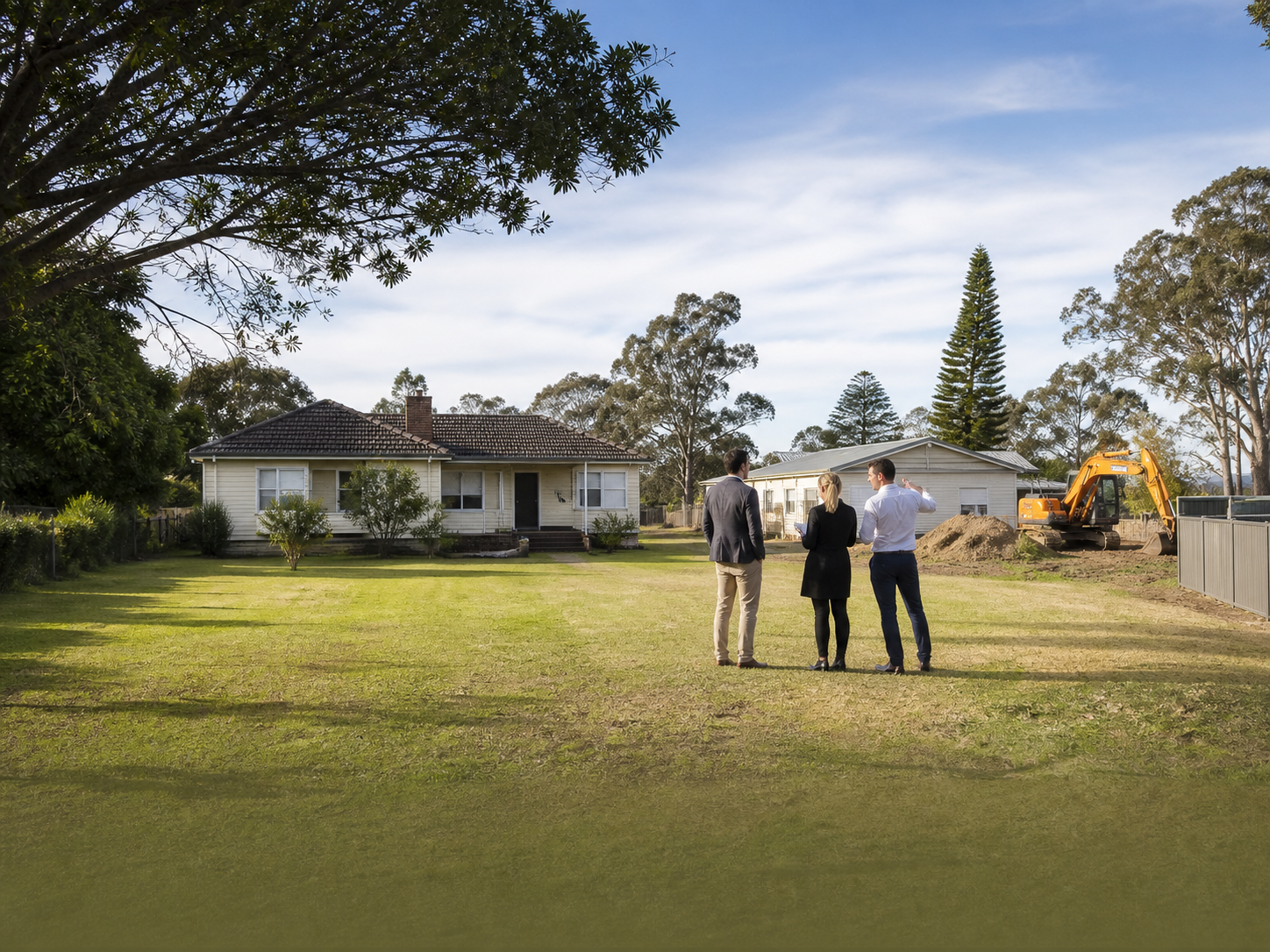 Australian subdivision plan with lot boundaries, civil works notes and an investor feasibility checklist