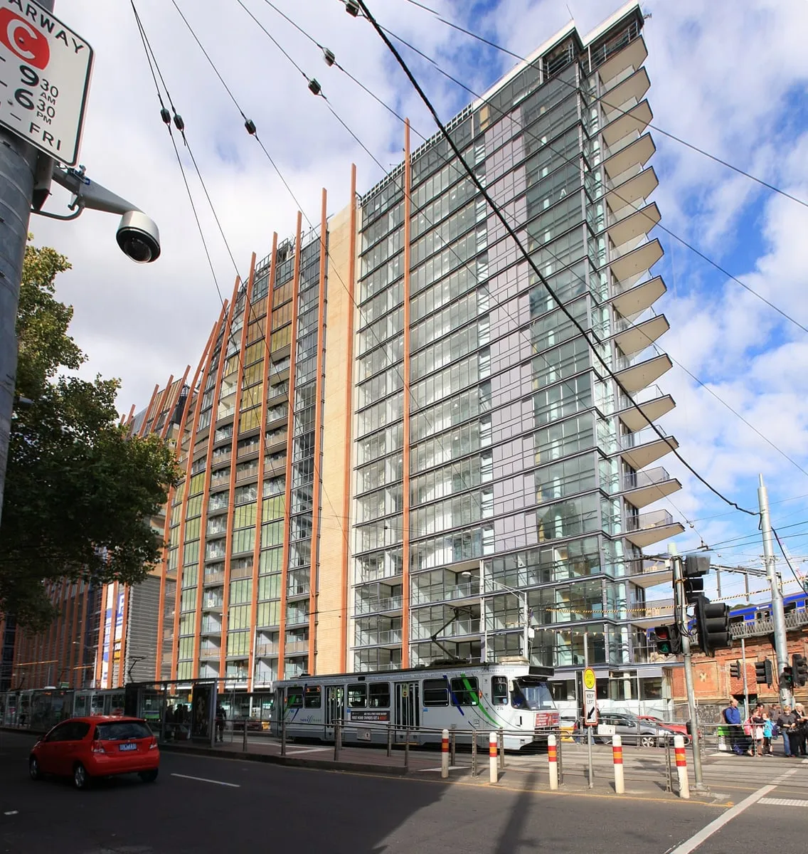 Apartments beside a Melbourne tram corridor
